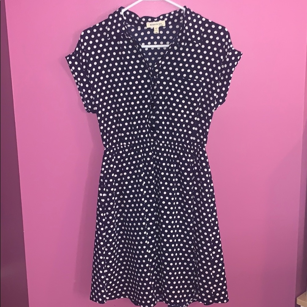 Cap Sleeves Polka Dot Dress
